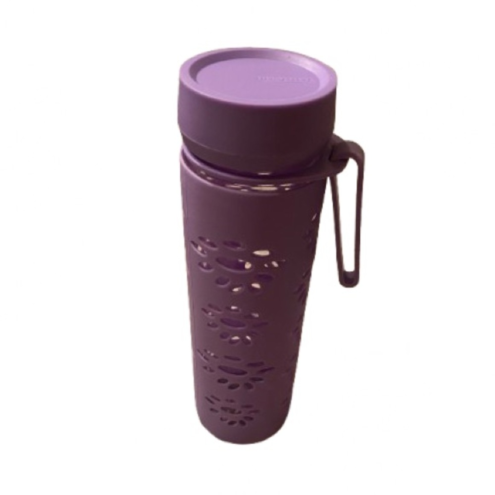 Trudeau Fresco Glass & Silicone Bottle 17oz- Purple